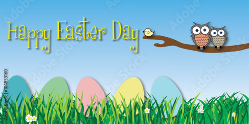 Happy easter day bunner