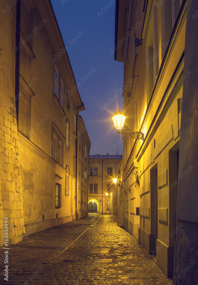 street lamp in Krakow in Poland