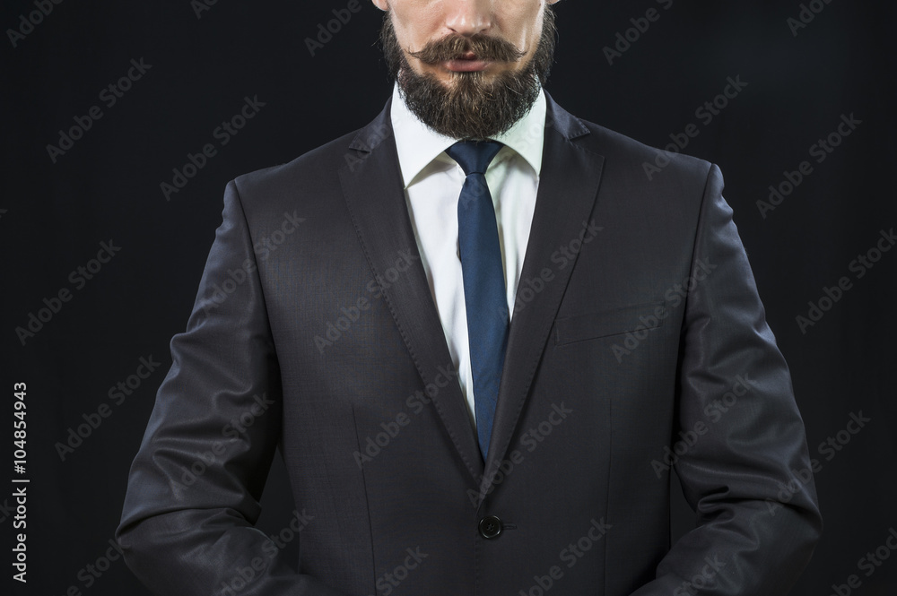 Bearded businessman in dark suit Bearded businessman in dark suit
