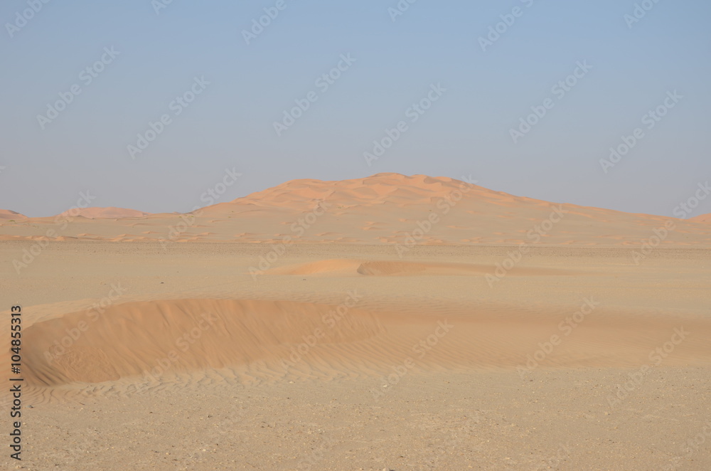 Sand dune on plane desert Dubai