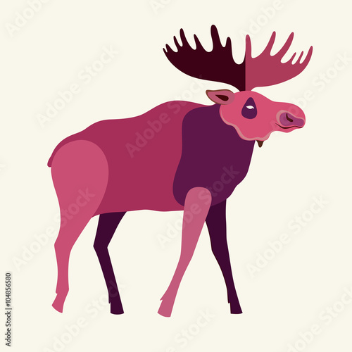 Vector flat illustration with elk