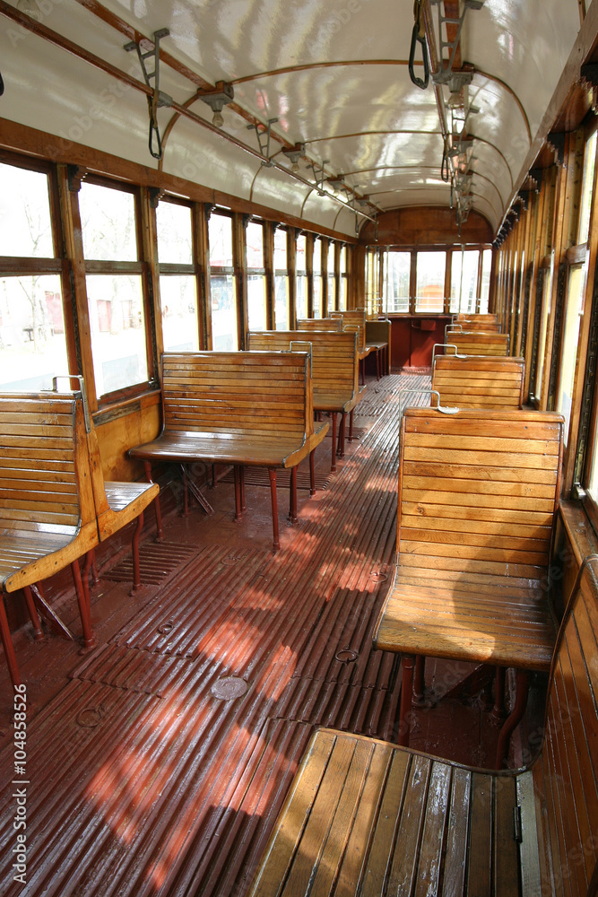 Fototapeta premium old tram inside
