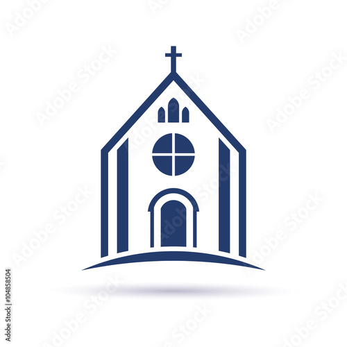 Church Cathedral with cross. Vector Graphic design