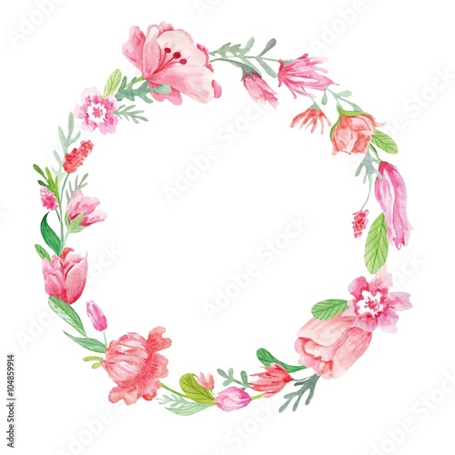 Watercolor Floral Wreath