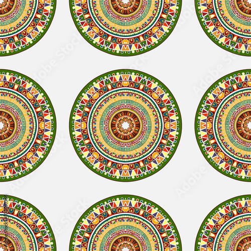 seamless background with a round Oriental elements