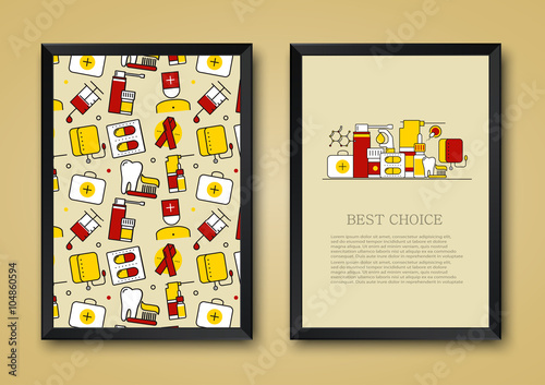 Vector modern background of flat medicine