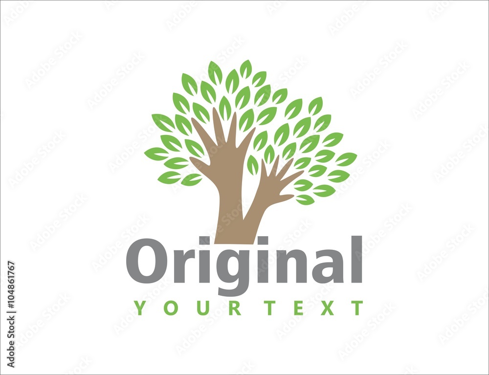 Obraz premium tree two hands