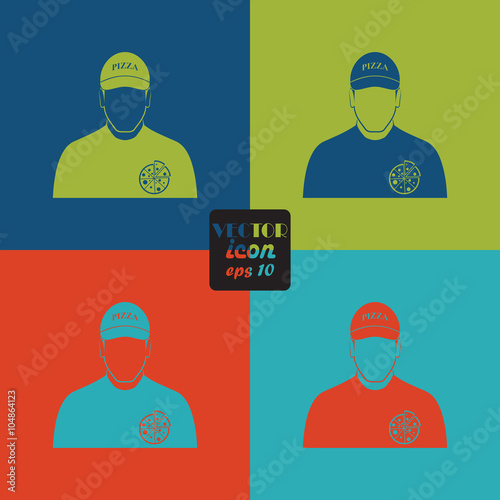 Pizza deliveryman icon