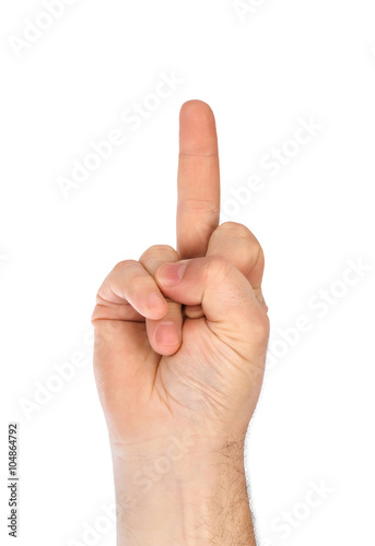 Hand showing middle finger