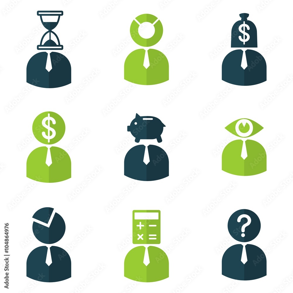 set_business_people_characters_icons_finance set_business_people_characters_icons_finance