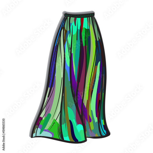 Stylish skirt model hand drawn vector illustration.