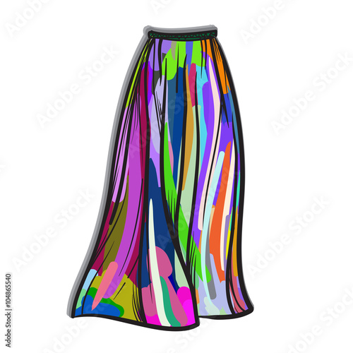 Stylish skirt model hand drawn vector illustration.