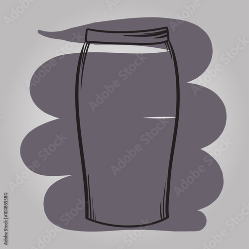 Stylish skirt model hand drawn vector illustration.