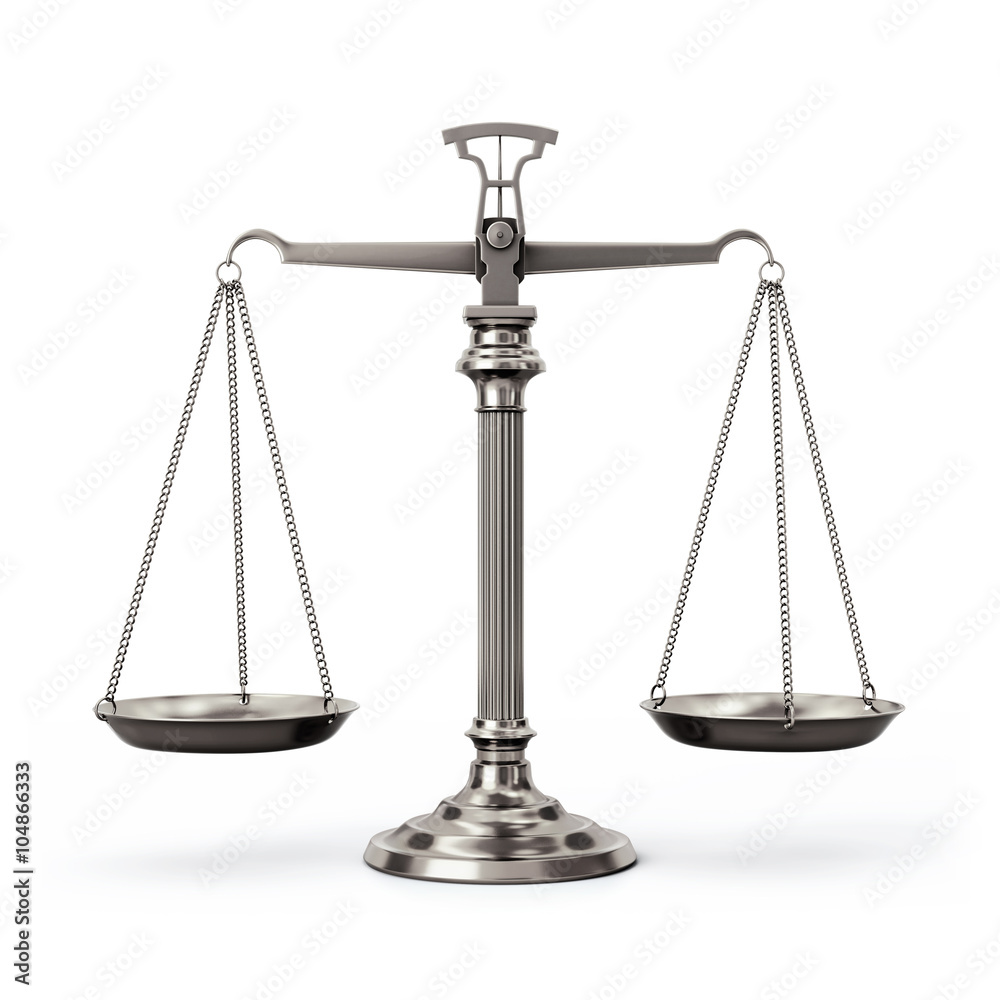 Silver scales - balanced - front view Silver scales - balanced - front view