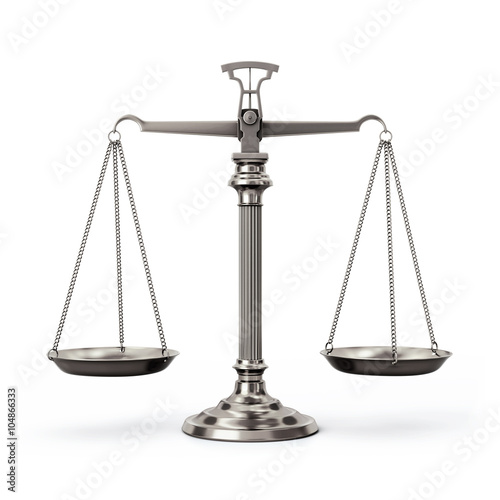 Silver scales - balanced - front view photo