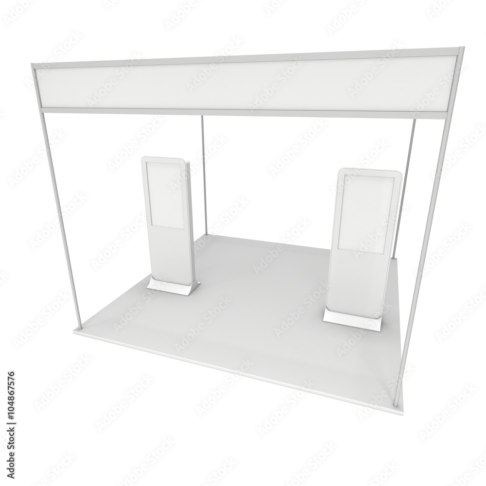 Trade Show Booth White and Blank Trade Show Booth White and Blank