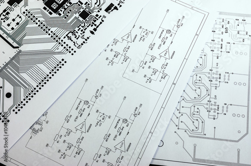 Schematic diagram. Project of electronic circuit