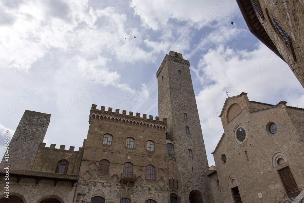 historic building in san gimignano - tuscany - italy
