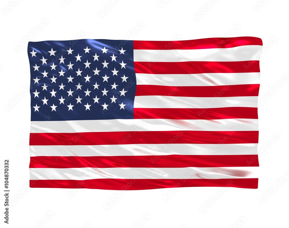 Fototapeta premium USA flag on white background