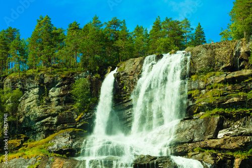 Tvindefossen waterfall near Voss  Norway