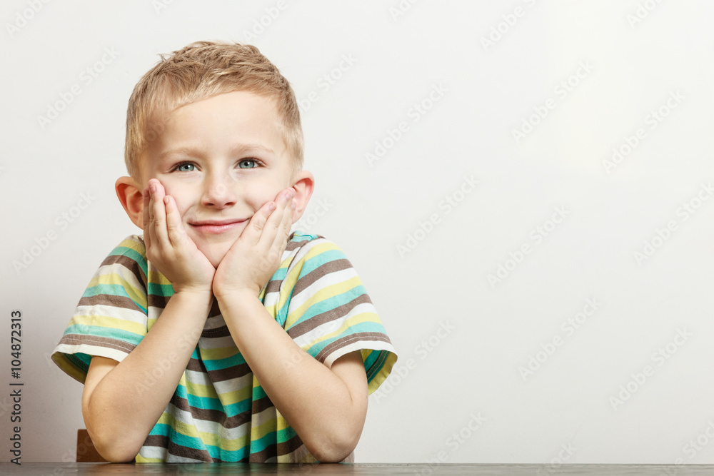 Little boy have fun with funny gestures Little boy have fun with funny gestures