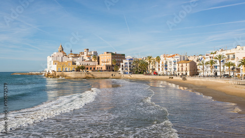 The beautiful town of Sitges, Spain in a sunny spring day photo
