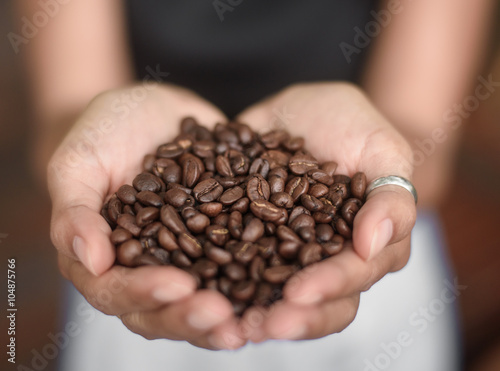 Coffee Bean, Espresso, woman Hand