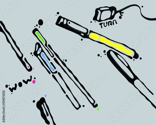 Wallpaper Mural Blank notepad with pen and pencil on office wooden table Torontodigital.ca