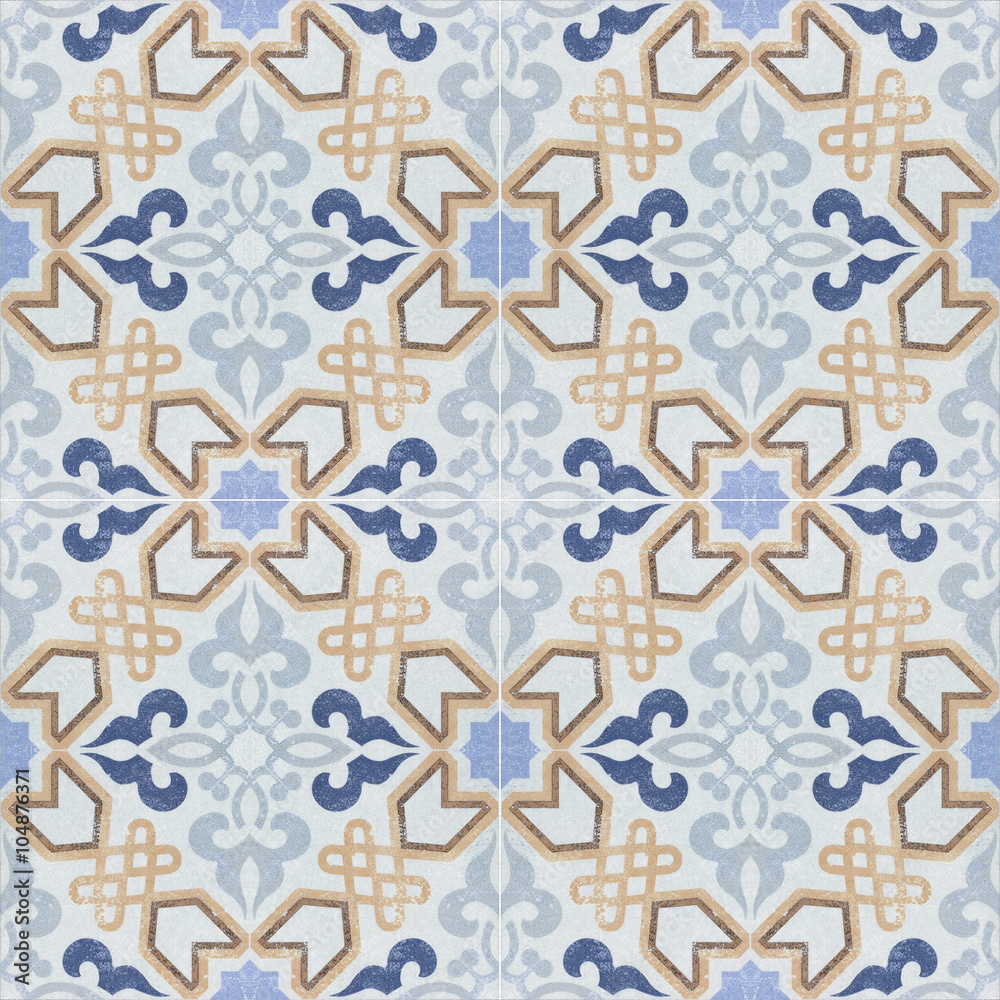 Old ceramic tiles patterns background in the park public Old ceramic tiles patterns background in the park public