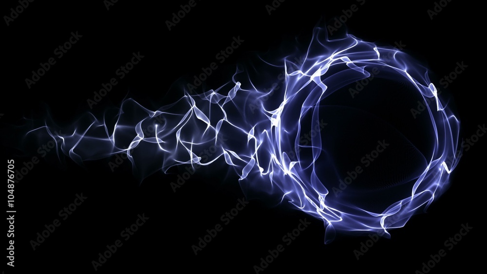 Empty Blue Particles Fibers and Ring Background, Loop, 4k
