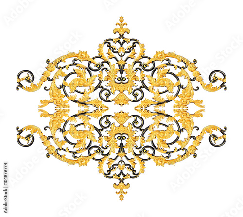 Ornament elements, vintage gold floral designs