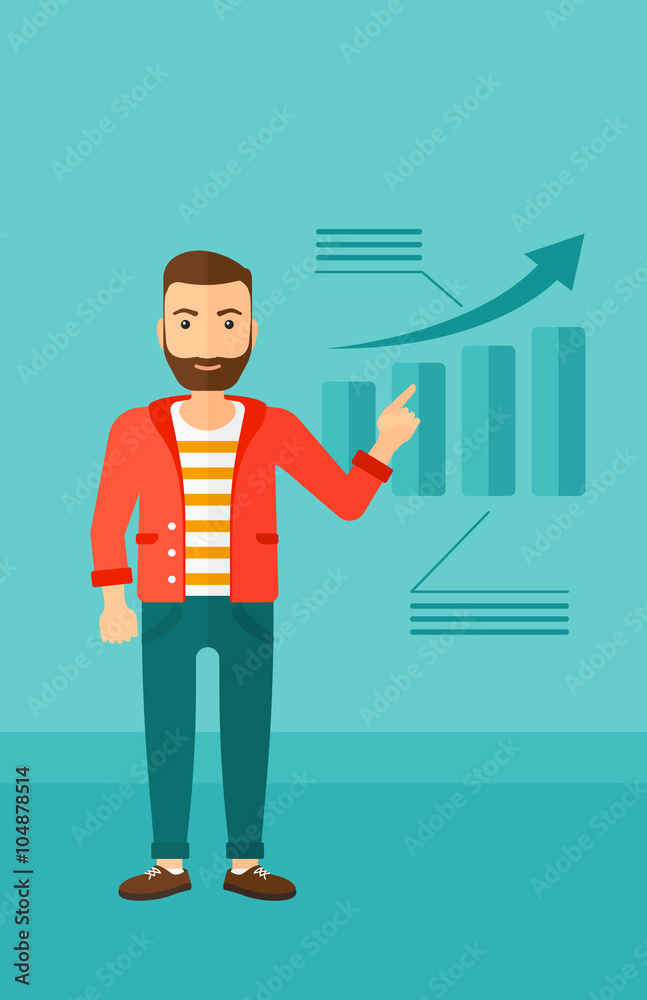 Man presenting report. Man presenting report.