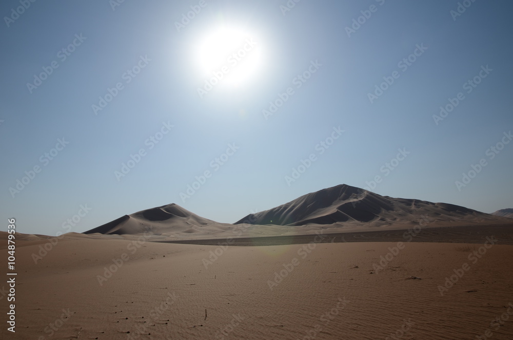 Desert sun and sand dunes sahara desert
