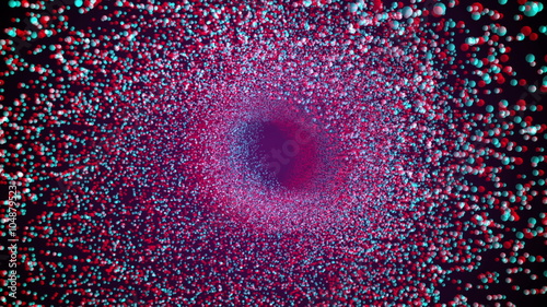 Very fast flight through the tunnel made of zillions points. Anaglyph. Easy to loop, motion blur, HD1080p