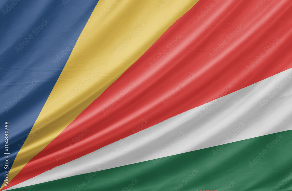 Obraz premium Waving Seychelles flag