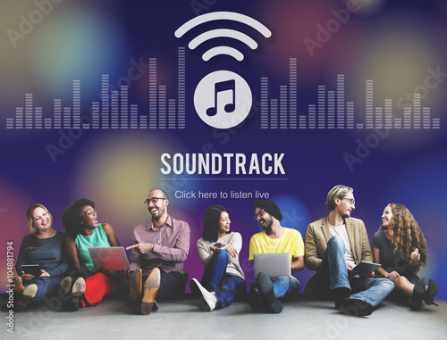 Εκτύπωση καμβά Soundtrack Audio Design Display Electronic Music Concept