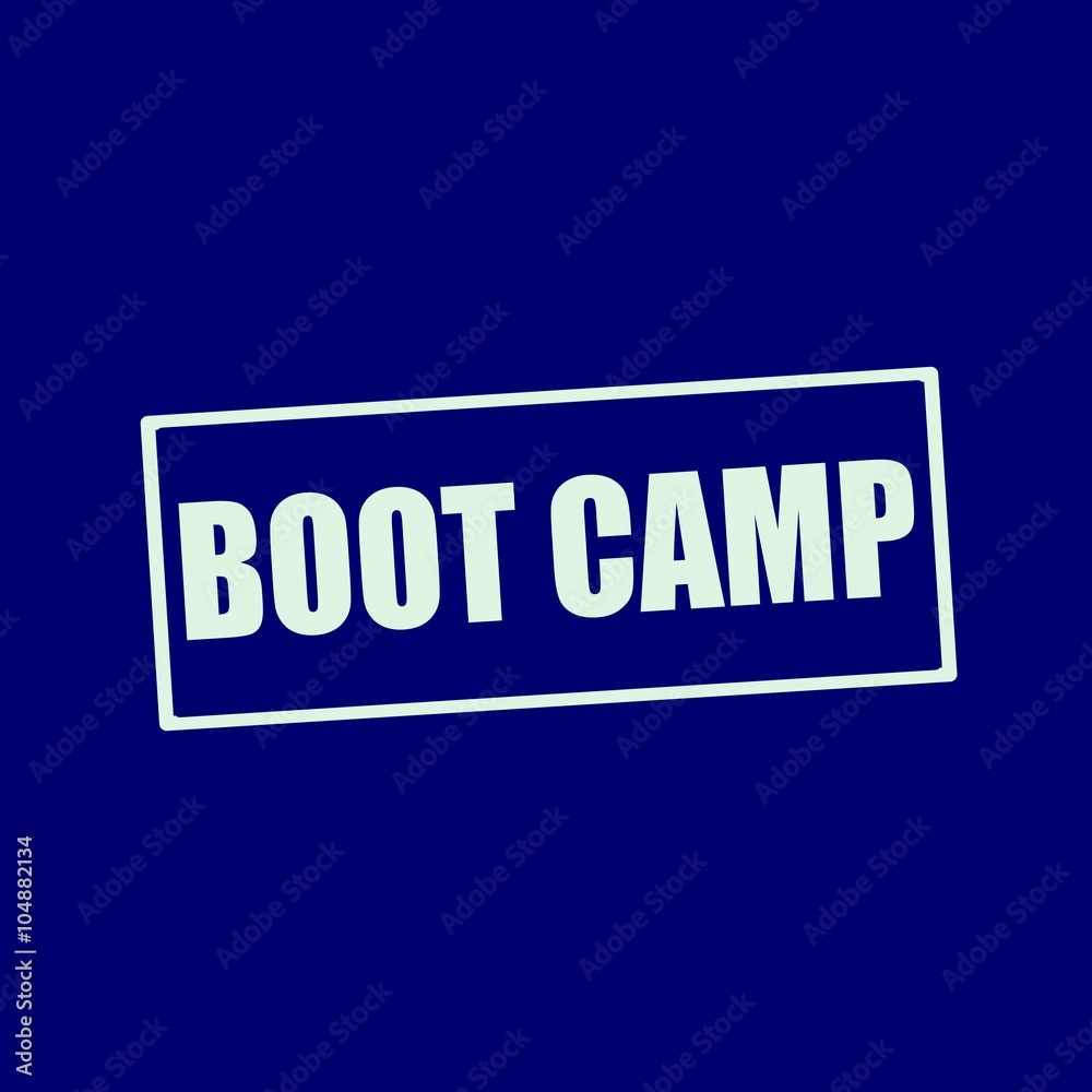 boot camp white wording on rectangle blue-black background boot camp white wording on rectangle blue-black background
