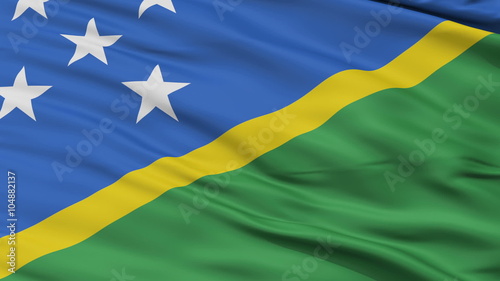 Solomon Islands Flag Close Up Realistic Animation Seamless Loop - 10 Seconds Long photo