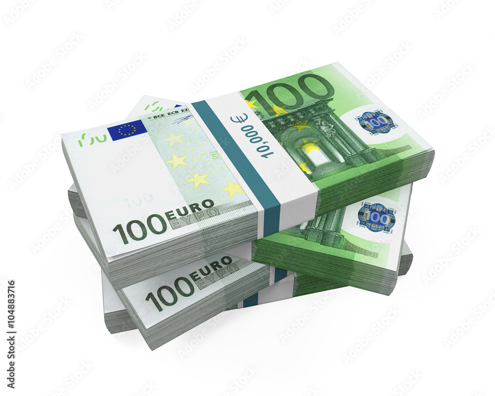 Stacks of 100 Euro Banknotes Stacks of 100 Euro Banknotes
