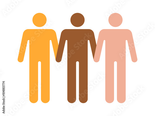 United / unity in diversity flat vector icon for apps and websites