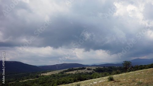 Beautiful hills and forests panorama