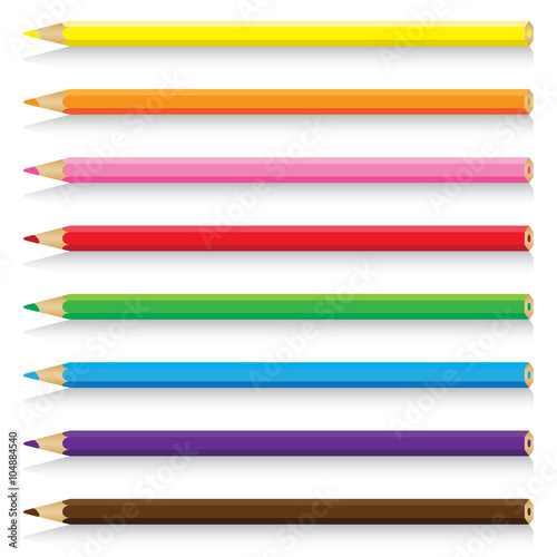 Beautiful pencil isolated on white background. Vector colorful pencil on a white background.