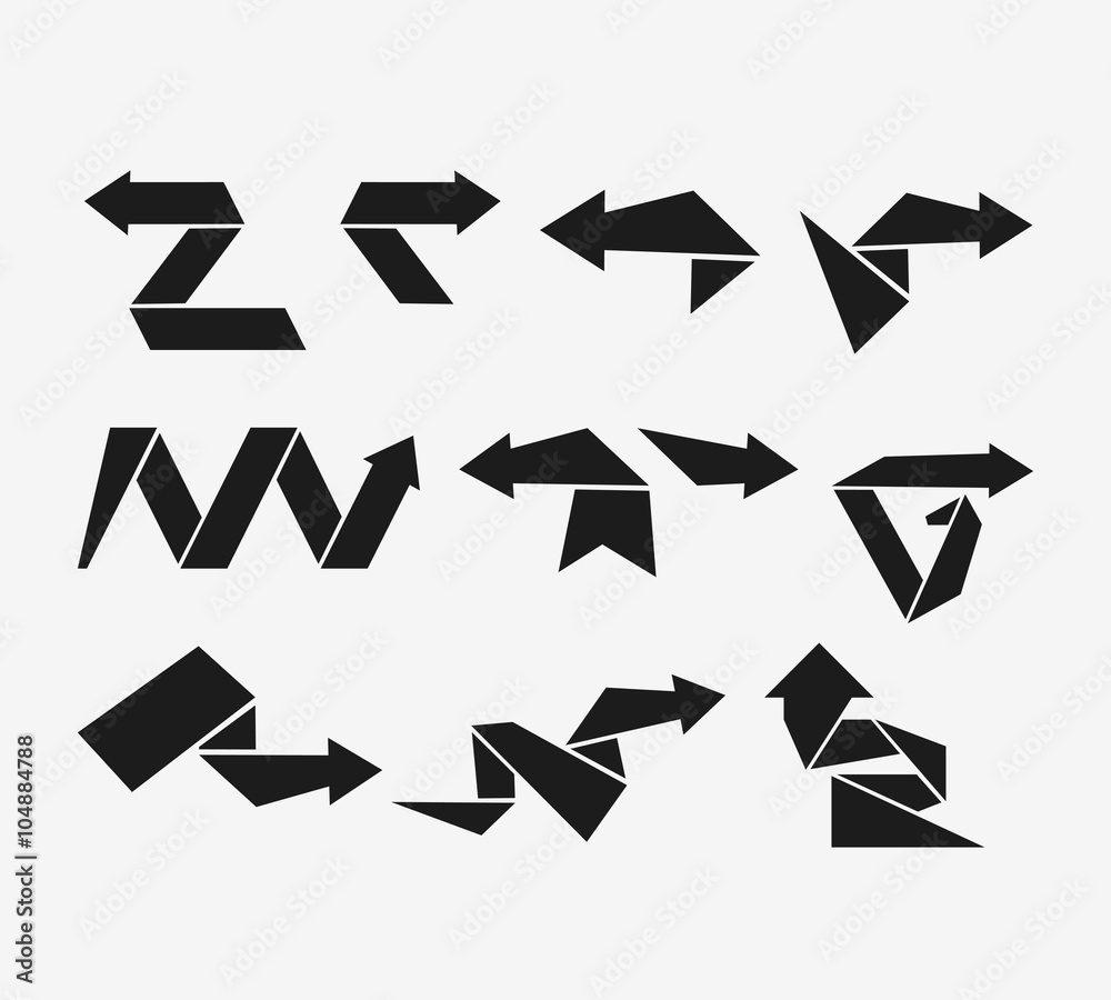 Flat arrows vector. Modern flat arrow icons and arrow signs Flat arrows vector. Modern flat arrow icons and arrow signs