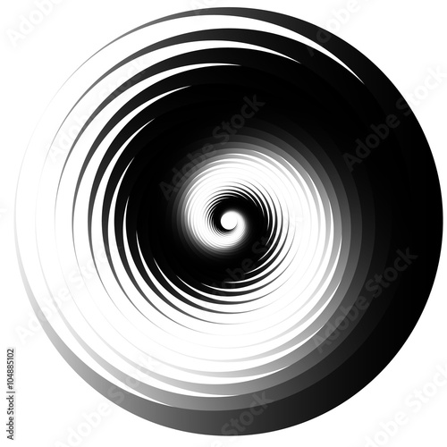 Concentric - converging circles. Abstract vortex, spiraling grap