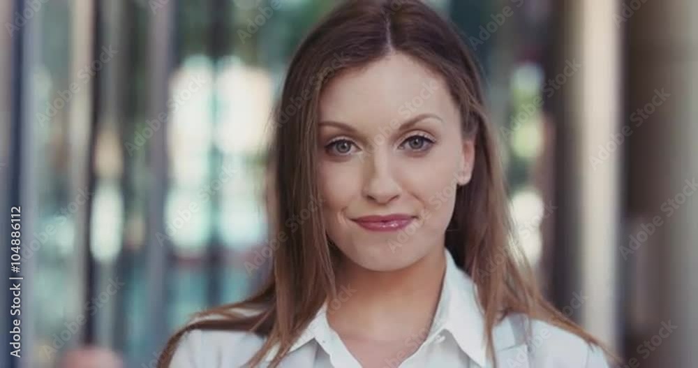 Portrait of Businesswoman outside corporate office building Portrait of Businesswoman outside corporate office building