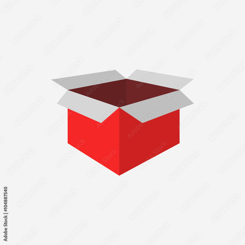 Open Red Gift Box. Mockup template. Vector Illustration Open Red Gift Box. Mockup template. Vector Illustration