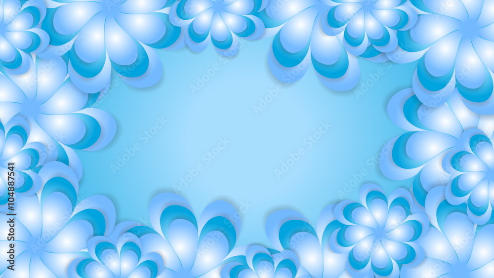 Blue abstract flowers graphic motion design. Video animation HD 1920x1080 Blue abstract flowers graphic motion design. Video animation HD 1920x1080