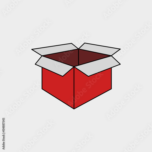 Open Red Gift Box. Mockup template. Vector Illustration