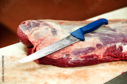 Fat to be trimmed on beef
