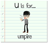 Flashcard letter U is for umpire